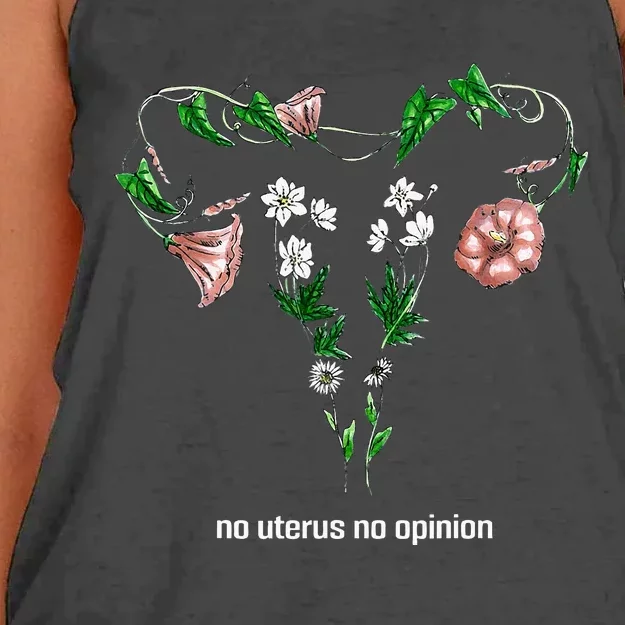 Floral No Uterus No Opinion Rights Women's Knotted Racerback Tank