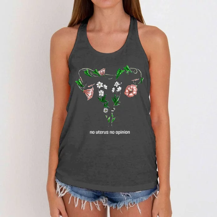 Floral No Uterus No Opinion Rights Women's Knotted Racerback Tank