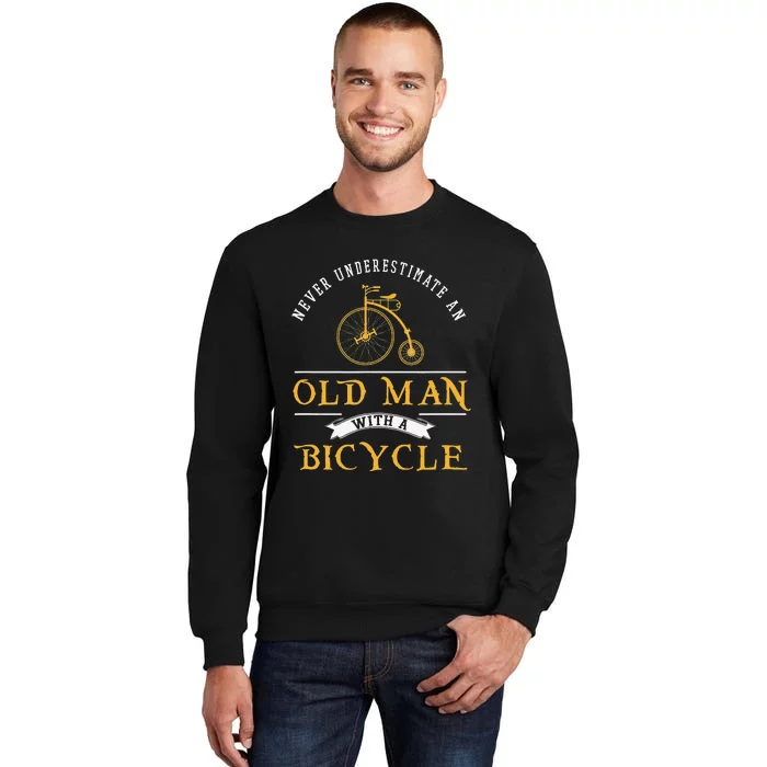 Funny Never Underestimate An Old Man With A Bicycle Sweatshirt