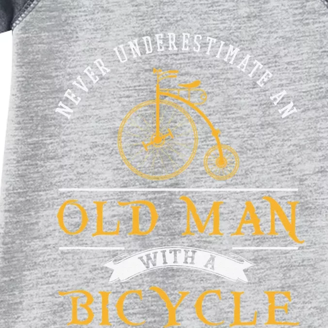 Funny Never Underestimate An Old Man With A Bicycle Infant Baby Jersey Bodysuit