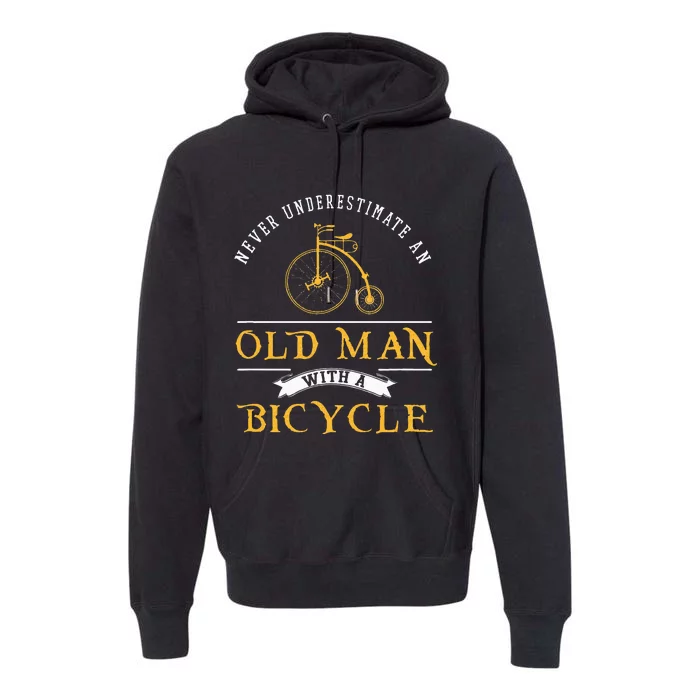 Funny Never Underestimate An Old Man With A Bicycle Premium Hoodie