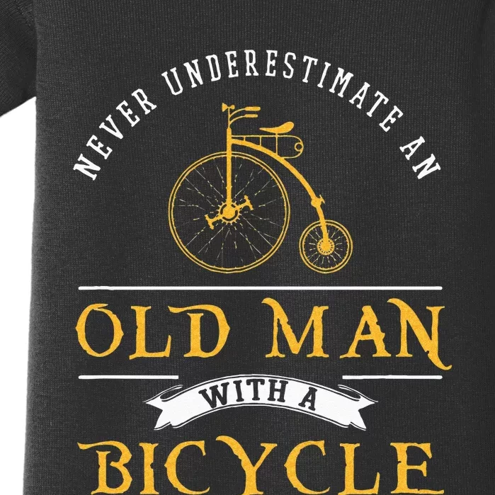 Funny Never Underestimate An Old Man With A Bicycle Baby Bodysuit