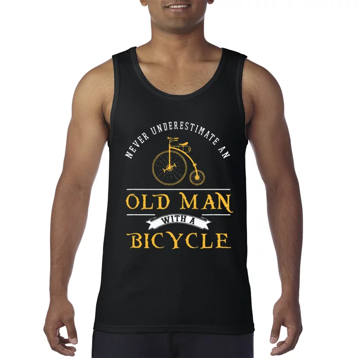 Funny Never Underestimate An Old Man With A Bicycle Tank Top