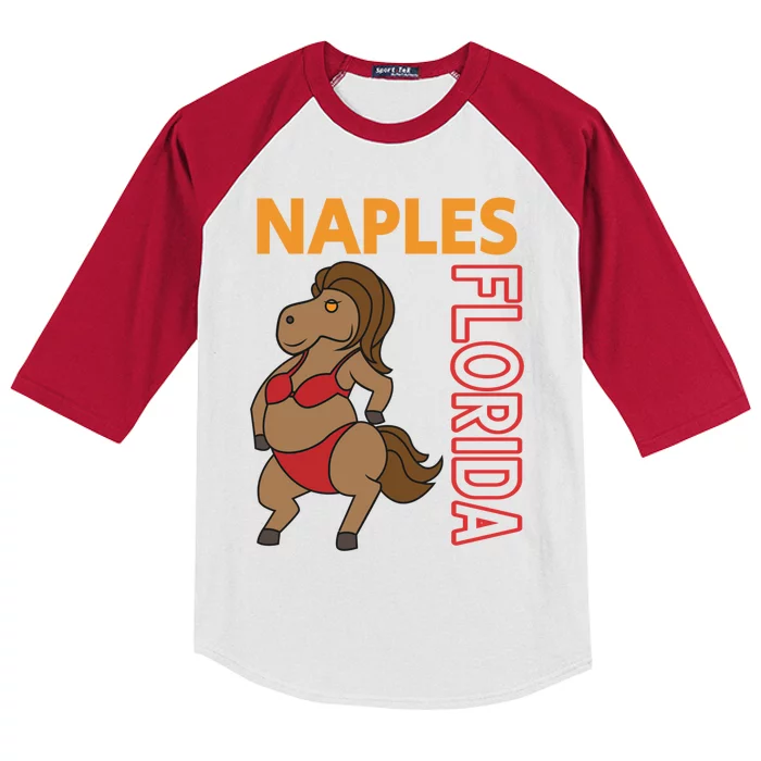 Funny Naples Vacation Family Trip Gift Kids Colorblock Raglan Jersey