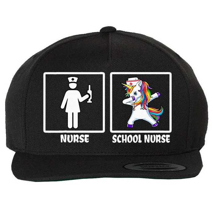 Funny Nurse Vs School Nurse School Nurse Wool Snapback Cap