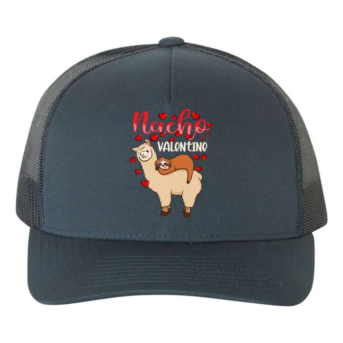 Funny Nacho Valentines Day Costume Cute Sloth Riding Llama Funny Gift Yupoong Adult 5-Panel Trucker Hat