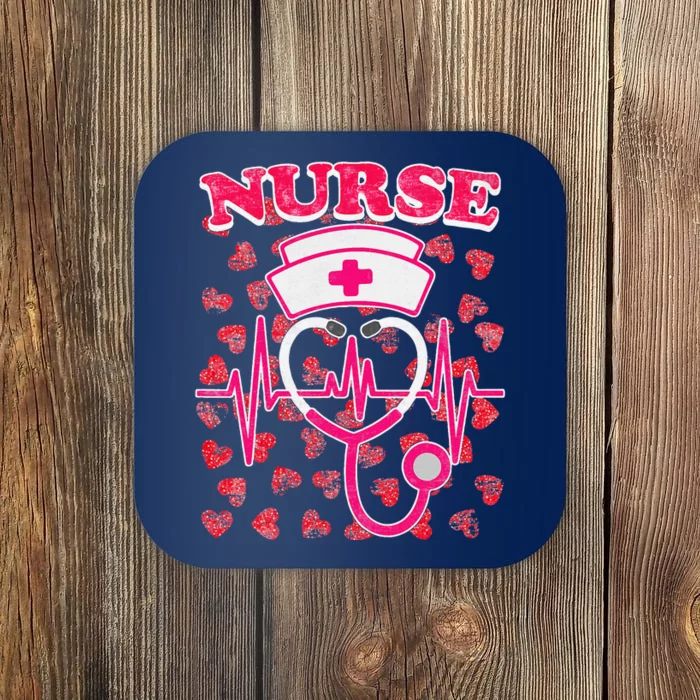 Funny Nurse Valentines Day Valentine ER ICU NICU RN Nurses Women Coaster