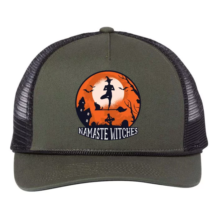 Funny Namaste Witches Halloween Yoga And Relaxation Funny Gift Retro Rope Trucker Hat Cap