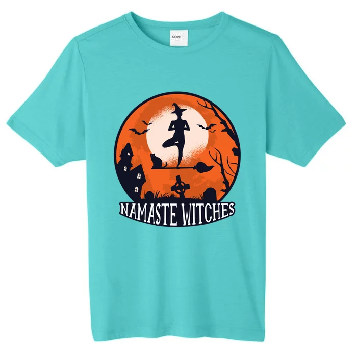 Funny Namaste Witches Halloween Yoga And Relaxation Funny Gift ChromaSoft Performance T-Shirt