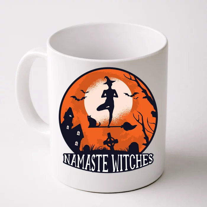 Funny Namaste Witches Halloween Yoga And Relaxation Funny Gift Front & Back Coffee Mug