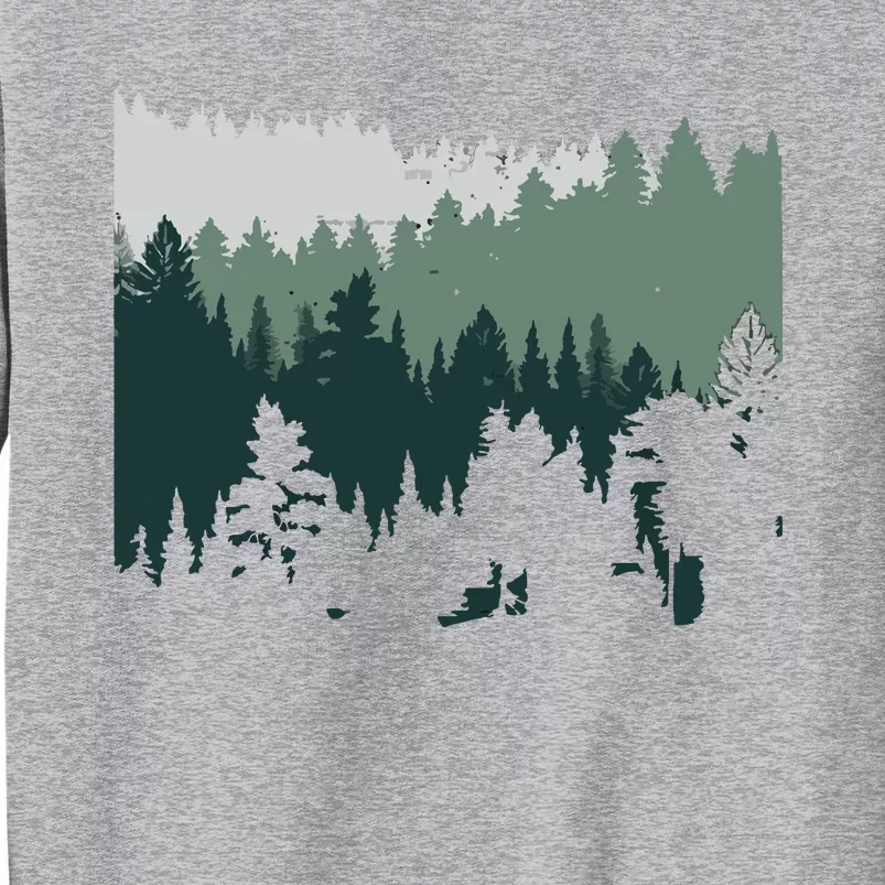 Forest Nature Wildlife Lovers Trees Hiking Camping Tall Sweatshirt