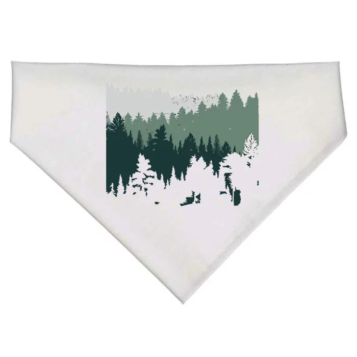 Forest Nature Wildlife Lovers Trees Hiking Camping USA-Made Doggie Bandana