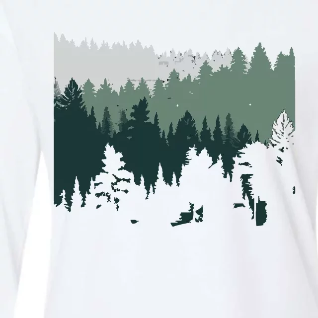 Forest Nature Wildlife Lovers Trees Hiking Camping Womens Cotton Relaxed Long Sleeve T-Shirt