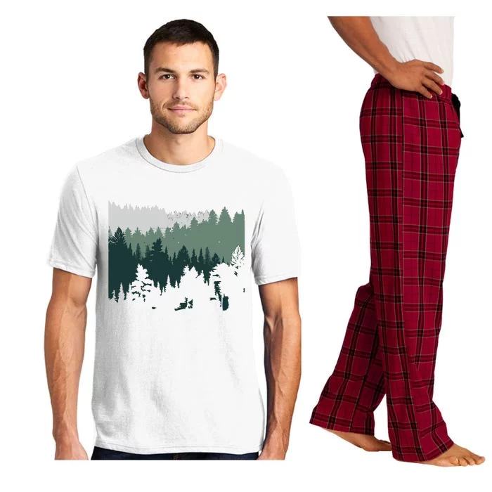 Forest Nature Wildlife Lovers Trees Hiking Camping Pajama Set