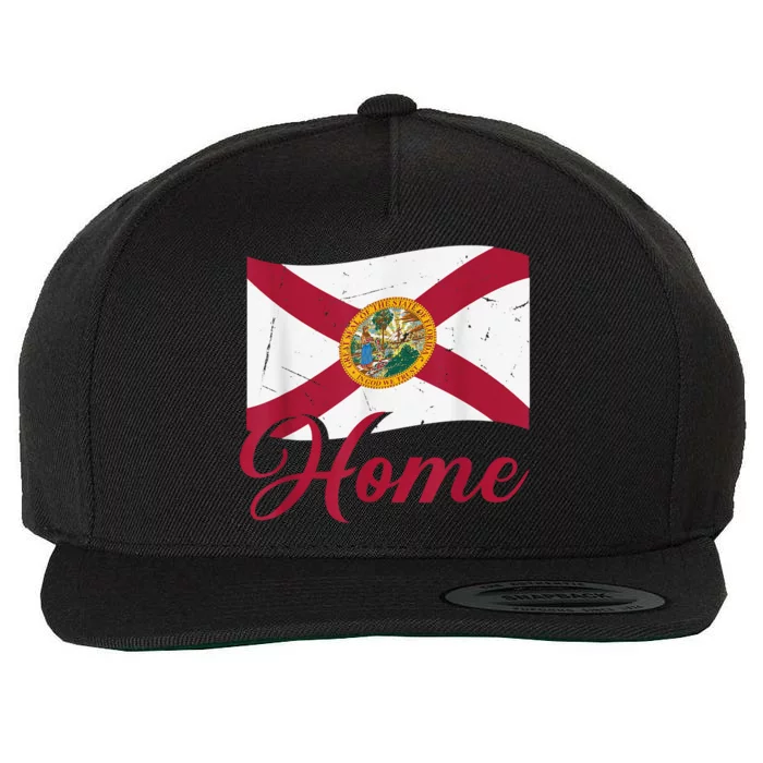 Floridian Native Women Distressed Fl Home States Florida Wool Snapback Cap