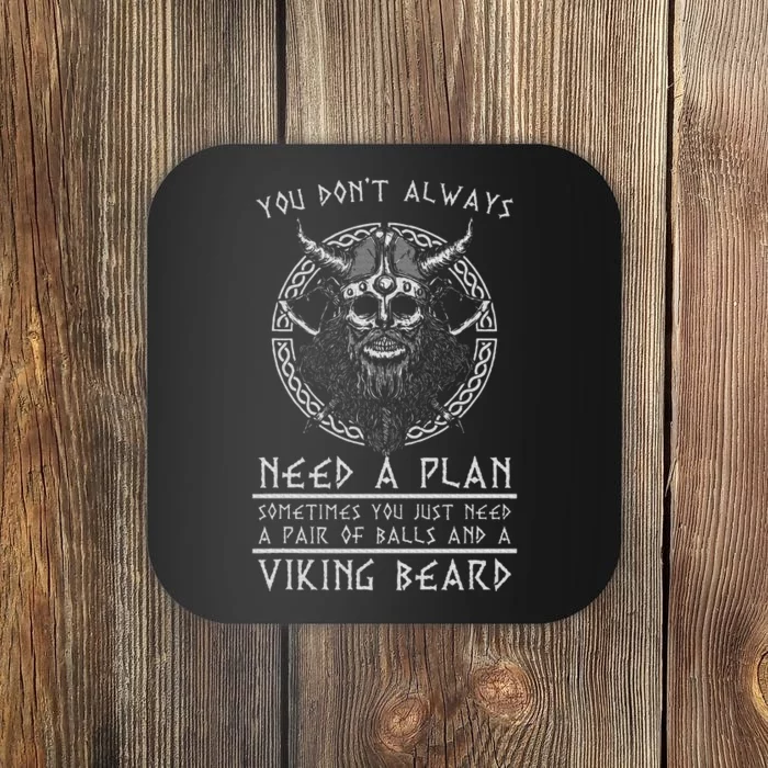 Funny Nordic Warrior Viking Beard Gift Viking Coaster