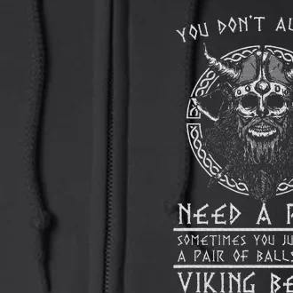 Funny Nordic Warrior Viking Beard Gift Viking Full Zip Hoodie