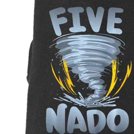 Five Nado Warning 5th Birthday Tornado Themed Birthday Doggie 3-End Fleece Hoodie