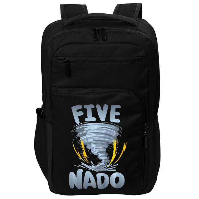 Five Nado Warning 5th Birthday Tornado Themed Birthday Impact Tech Backpack