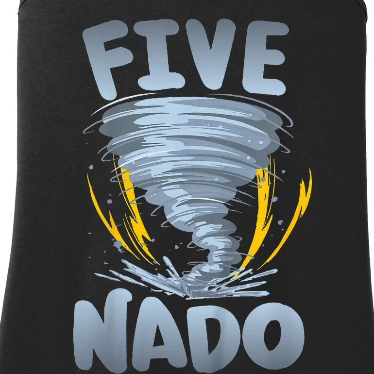 Five Nado Warning 5th Birthday Tornado Themed Birthday Ladies Essential Tank