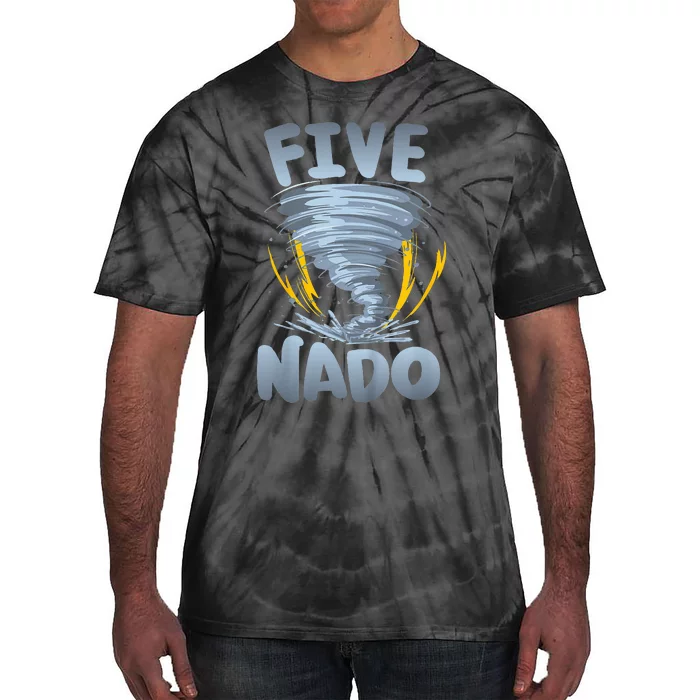 Five Nado Warning 5th Birthday Tornado Themed Birthday Tie-Dye T-Shirt