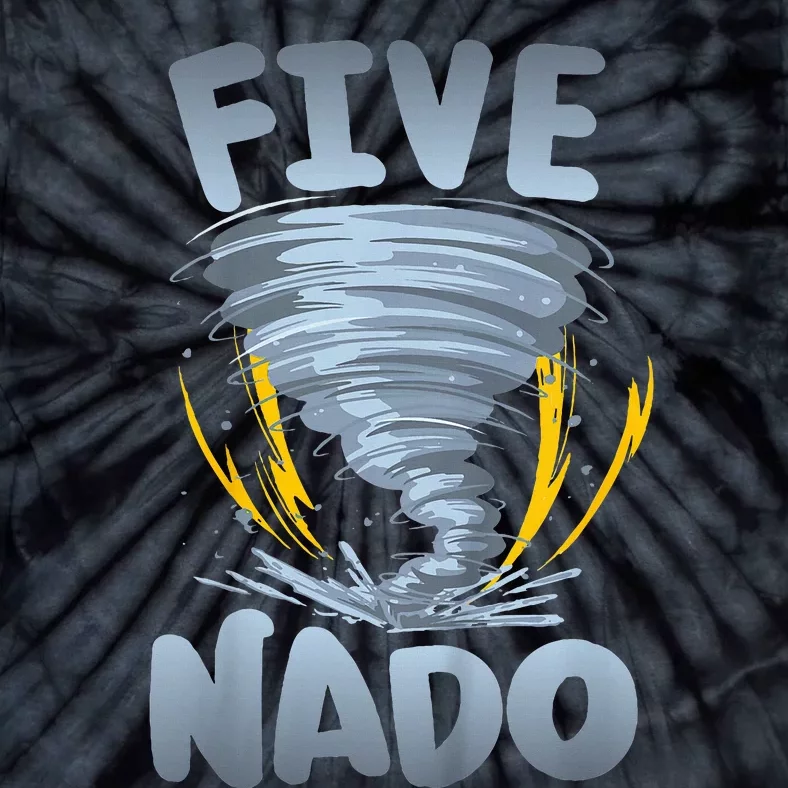 Five Nado Warning 5th Birthday Tornado Themed Birthday Tie-Dye T-Shirt