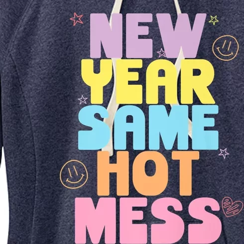 Funny New Years Eve Tee, New Year Same Hot Mess, Sarcastic Women's Fleece Hoodie