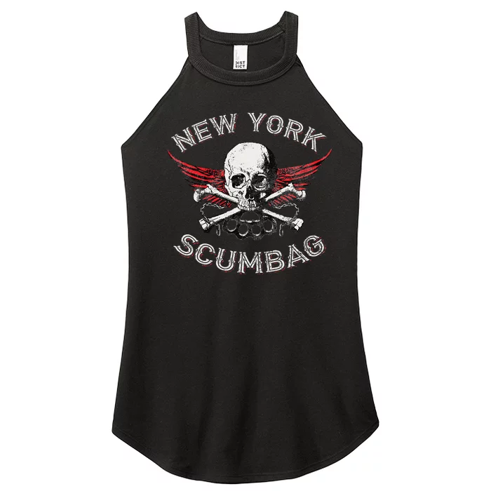 Funny New York Scumbag Vintage Distressed Biker Style Women’s Perfect Tri Rocker Tank