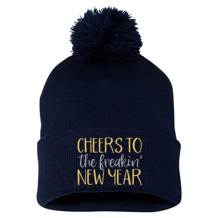 Funny New Years Eve For Funny Happy New Year Party Pom Pom 12in Knit Beanie