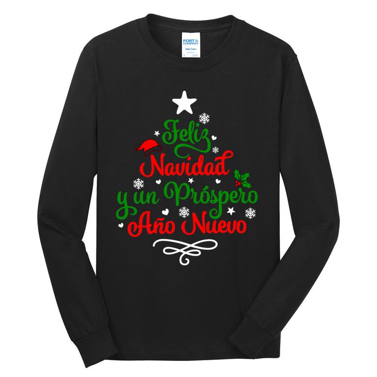 Feliz Navidad Y Prospero Ano Nuevo Mexican Christmas Tall Long Sleeve T