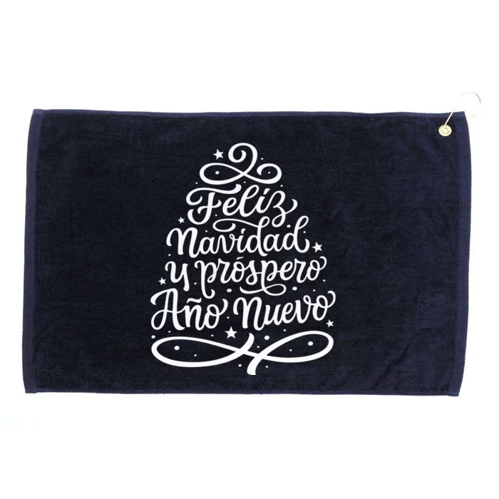 Feliz Navidad Y Prospero Ano Nuevo Grommeted Golf Towel