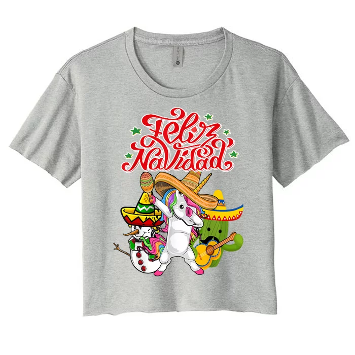 Feliz Navidad Y Prospero Ano Nuevo Women's Crop Top Tee