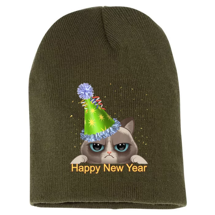 Funny New YearS Eve Cat Party Hat Short Acrylic Beanie