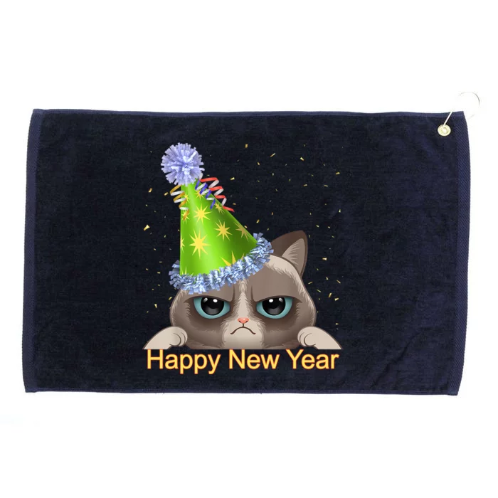 Funny New YearS Eve Cat Party Hat Grommeted Golf Towel