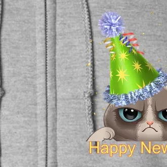 Funny New YearS Eve Cat Party Hat Full Zip Hoodie