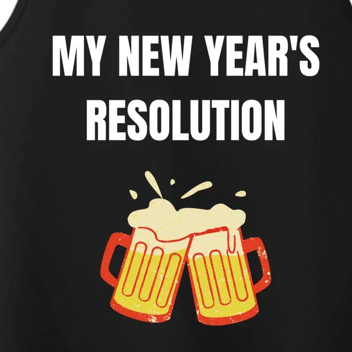 Funny New Year Party Adult Joke Resolutions More Beer Meaningful Gift Performance Tank