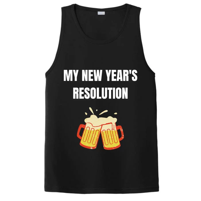 Funny New Year Party Adult Joke Resolutions More Beer Meaningful Gift Performance Tank