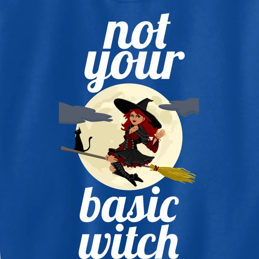 Funny Not Your Basic Witch Pagan Wicca Gift Kids Sweatshirt