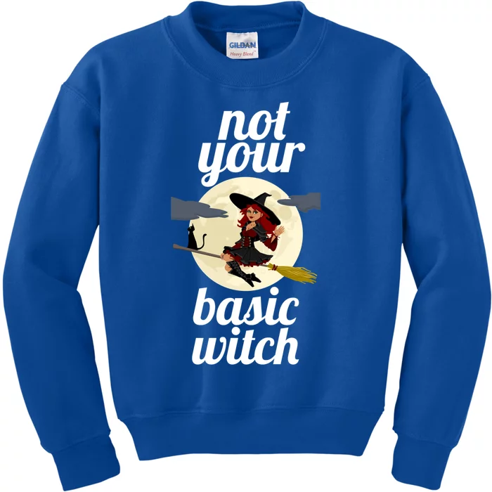 Funny Not Your Basic Witch Pagan Wicca Gift Kids Sweatshirt