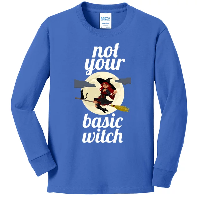 Funny Not Your Basic Witch Pagan Wicca Gift Kids Long Sleeve Shirt