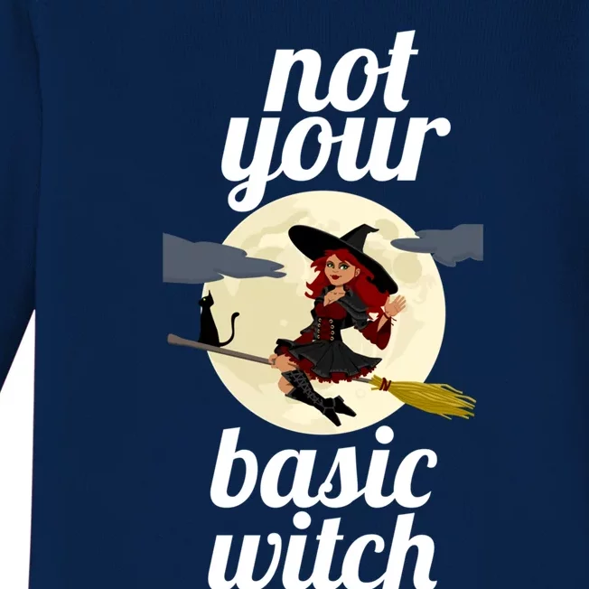 Funny Not Your Basic Witch Pagan Wicca Gift Baby Long Sleeve Bodysuit