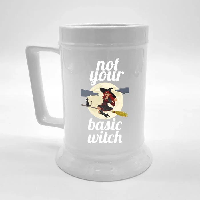 Funny Not Your Basic Witch Pagan Wicca Gift Front & Back Beer Stein