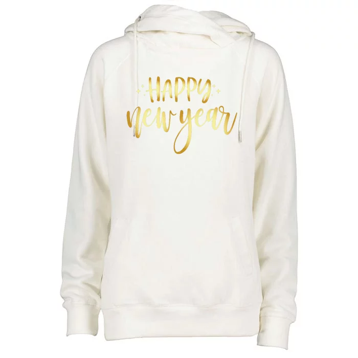 Funny New Years Eve Party Supplies 2024 Happy New Year Fireworks Womens Funnel Neck Pullover Hood