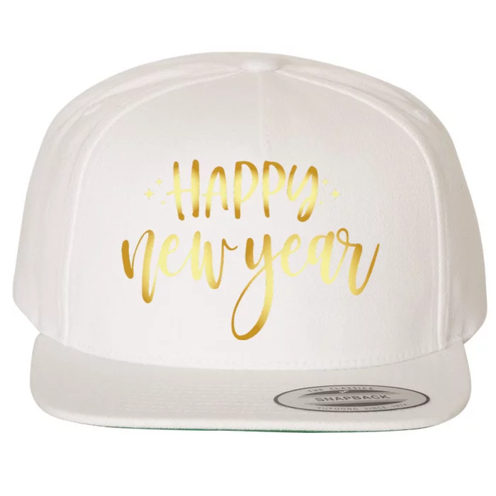 Funny New Years Eve Party Supplies 2024 Happy New Year Fireworks Wool Snapback Cap