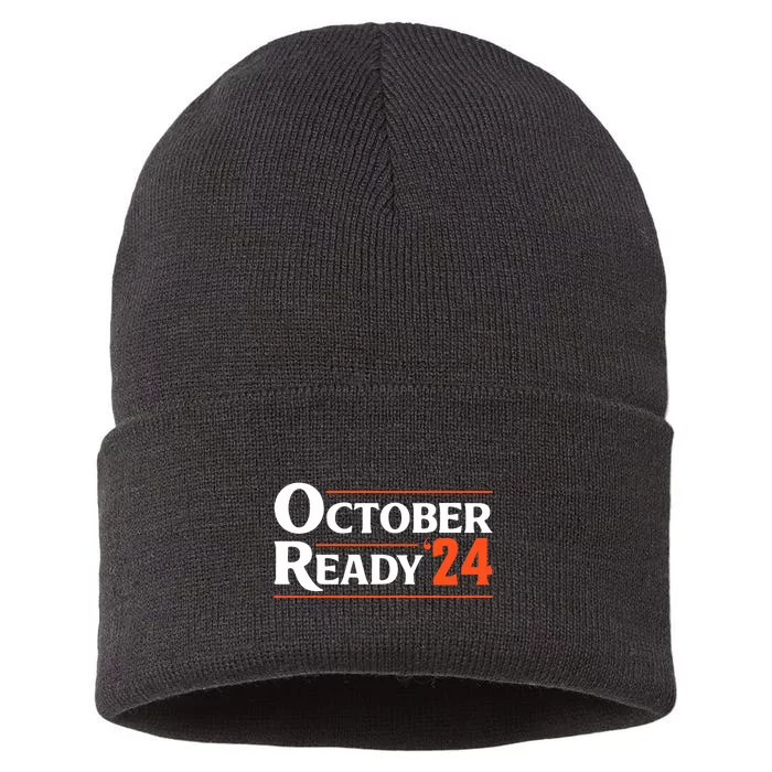 Funny October 24 We Ready Baseball Sustainable Knit Beanie