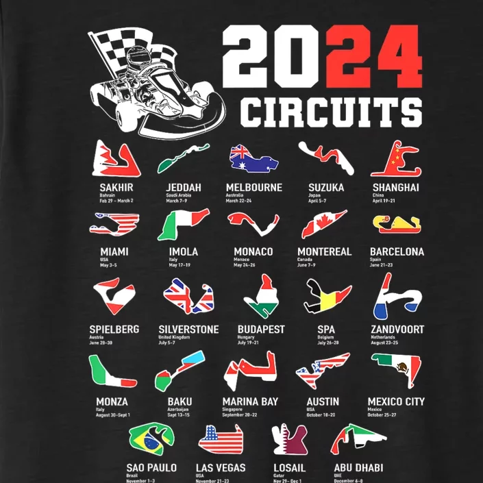 Formula One 2024 Calendar For Race Car Fan Circuits Race ChromaSoft Performance T-Shirt