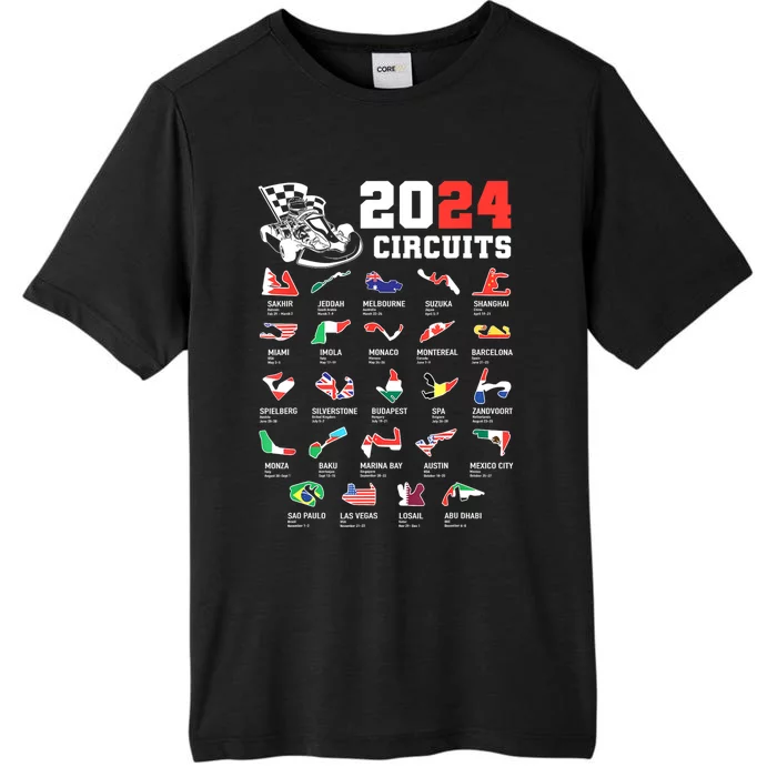 Formula One 2024 Calendar For Race Car Fan Circuits Race ChromaSoft Performance T-Shirt