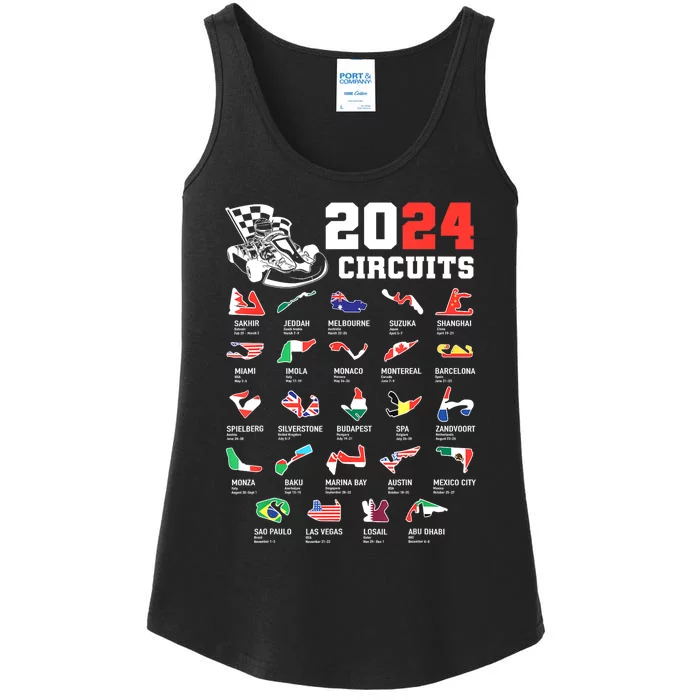 Formula One 2024 Calendar For Race Car Fan Circuits Race Ladies Essential Tank