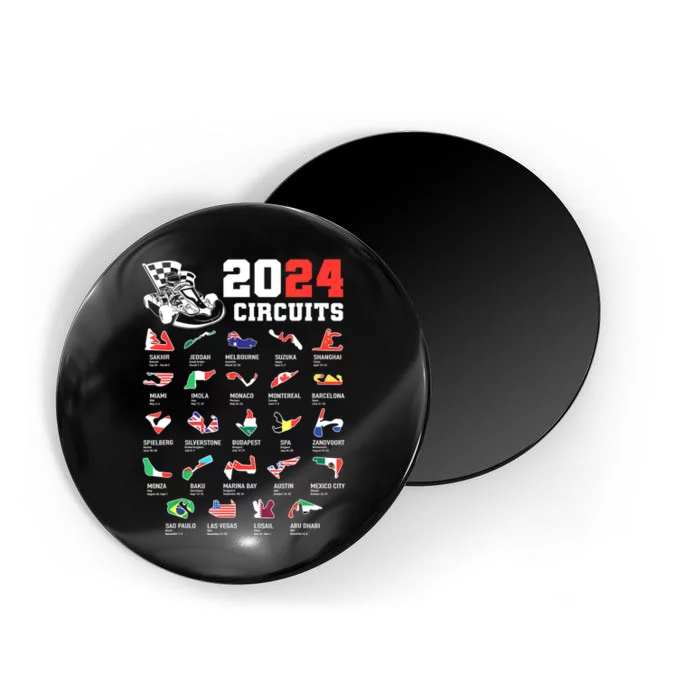 Formula One 2024 Calendar For Race Car Fan Circuits Race Magnet