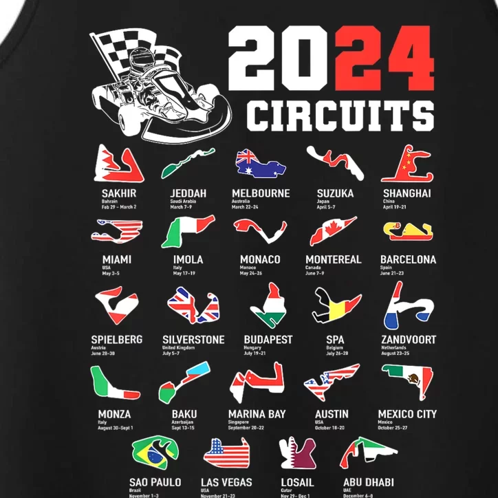 Formula One 2024 Calendar For Race Car Fan Circuits Race Performance Tank